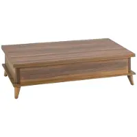 AEA Kaffeetisch Ausziehbarer Couchtisch Esstisch Tisch Holz Braun Möbel