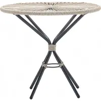 AEA Gardencouchtisch Hochwertig Grau Moderner Kaffeetisch Rattan Rund Design Luxus