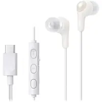 JVC Écouteurs intra-auriculaires filaires HA-FR9UC pour appels et musique, USB Type-C, blanc
