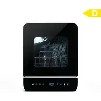 Puluomis Mini lave-vaisselle indépendant, Lave-vaisselle avec 7 programmes pour 3 couverts, fonctionne avec/sans raccordement à l'eau, noir