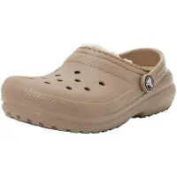 Crocs Uni, modèle Classic Lined Clog pour enfant, couleur Champignon/Ivoire, taille 28/29 EU