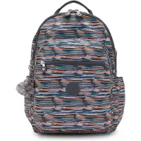 Kipling Sac à dos 'Seoul' bleu cyan / bleu foncé / mauve / orange