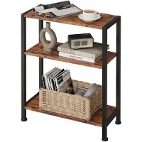 Benza Ibenzoa : Table d'appoint fine de 18 cm – Panneau de particules et fer laqué, structure en trois couches avec connexion carrée, patins réglables