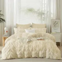 Benza Ensemble de housses de couette Ibzoa en microfibre, 135 x 200 cm, avec taies d'oreiller 80 x 80 cm, aspect seersucker, respirant, fermeture éclair et 4 sangles d'angle réglables