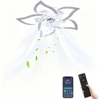 OEM Ventilateur de plafond avec éclairage, contrôle via application, 6 vitesses, couleur : blanc