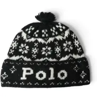 Ralph Lauren pour femme. 455P23851001 Bonnet d'hiver noir (OSFA), Casuel, Laine