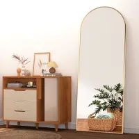 Sonstiges Miroir mural corporel, dimensions 165 x 60 cm, finition dorée, forme rectangulaire, en alliage d'aluminium, à suspendre ou à poser