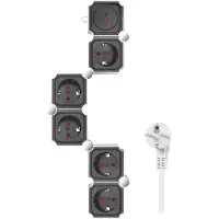 Logilink LPS277 Prises multiples avec interrupteur Blanc Noir Protection 1 pc. (5x, CEE 7/3, 1.50 m)