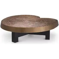 Casa Padrino Luxe Table basse Or Antique / Noir 105 x 110 x H. 35 cm - Table de salon moderne avec plateau en aluminium - Meubles de salon - Meubles de luxe