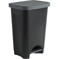 Rotho Poubelle à pédale 50 l, couleur : noir