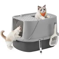 Feandrea Litière pour chat XXL, modèle fermé, avec pelle
