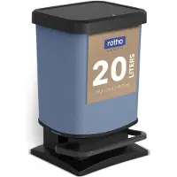 Rotho Poubelle 20L Paso ECO - Poubelle à pédale anti-odeur - Poubelle 29,3 x 26,6 x 45,7 cm - Poubelle avec Softclose - Poubelle à pédale