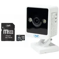 Pni Kit de caméra de surveillance vidéo IP IP744, 4MP, avec détection de mouvement et microphone intégré, 128 Go