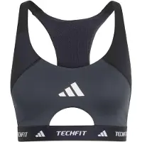 Adidas Soutien-gorge de sport 'TECHFIT Workout Color Block Medium Support' graphite / noir / blanc