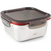 Lacor 64614 – Conteneur alimentaire carré en acier inoxydable (Ecoinox)...