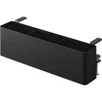 Yamazaki Panier de table élancé 1575, noir, en acier, dimensions : 30 x 10 x 9,5-11 cm