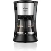 Ufesa CG7115 Capriccio, Cafetière filtre, 0,6 l, café moulu, 680 W, noir, acier inoxydable