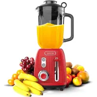 Cecotec , mixeur plongeant rétro Power Black Titanium RetroRed. Puissance maximale de 1200W, 2 vitesses