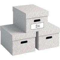 Leitz Boîte de rangement , lot de 3, 15 litres, carton recyclé