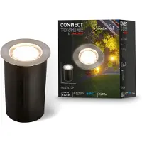 Briloner Spot encastrable dans le sol pour l'extérieur avec douille Ø 4,5 cm rond 1 W 100 lm 3000 K blanc chaud IP67 acier inoxydable - Luminaire encastrable jardin terrasse