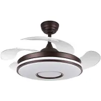 Fabrilamp Ventilateur dc dani 59w 6980lm brun 4 pales desp.107d 3000-4000-6000k télécommande, reg.intensité, mémoire et minuterie
