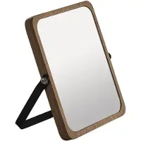 Gedy Miroir cosmétique à poser MIDORI, 162x185mm, à deux côtés, noir/bambou