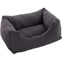 Flamingo Lit pour chien Panama rectangulaire gris foncé, dimensions : 65 x 45 x 20 cm