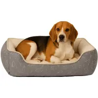Flamingo Lit pour chien Lilly rectangulaire gris, dimensions : 60 x 50 x 14 cm
