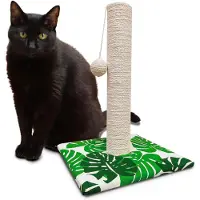 Croci Green Leafs – Arbre à gratter pour adultes, adapté aux chats de toutes tailles, avec tapis intégré