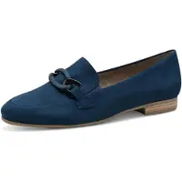 Jana : chaussures basses, mocassins, couleur bleue, style décontracté