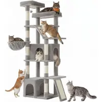 Feandrea , arbre à chat de grande taille, 184,5 cm de hauteur, griffoir pour chat, avec 7 surfaces à gratter