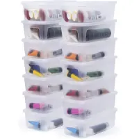 IRIS OHYAMA Boîtes de rangement polyvalentes , 5 litres, lot de 14, transparentes, avec couvercle