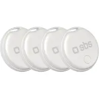 SBS Localisateur de clés de vélo compatible avec Apple Localiser mon vélo, mon cercle, blanc - 4 pièces.