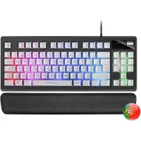 Mars Gaming MKAXWPT, taille complète (100 %), clavier filaire, connexion USB, clavier à membrane, éclairage RGB, couleurs : noir et blanc
