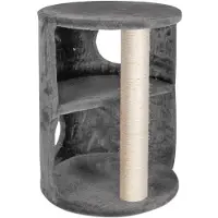 Record Tour d'observation pour chats Kratzbaum, structure en colonnes partiellement fermée avec jouets en peluche