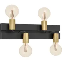 Eglo 900509 MACCHIONE E27 quadruple plafonnier Applique noire laiton
