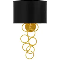 Mauro Ferretti Applique murale en métal avec abat-jour en tissu, dimensions 30x20x50 cm, couleur or et noir, marque , modèle Rich