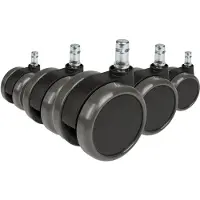 Hjh OFFICE 5 Roulettes Pour Sols Durs 11mm / 65mm, Roulettes Sols Durs Pour Siège De Bureau Hjh Office