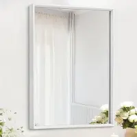 Merkloos Miroir mural au design Rectangulaire - Cadre en métal - Durable - Miroir décoratif - Idéal pour la salle de bain/la chambre - Miroir décoratif