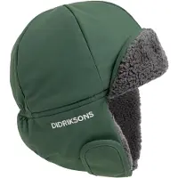 Didriksons Biggles cap 7, bonnet, enfant, vert foncé