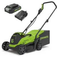 Greenworks Tondeuse à gazon sans fil 24V, équipée d'un moteur sans balais, idéale pour les petites surfaces