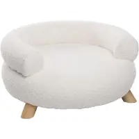 Flamingo Sofa Deteno chaise longue ronde blanche pour chien et chat