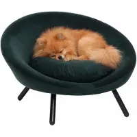 Flamingo Canapé pour chien Dolco rond vert, dimensions : 54 x 50 x 40 cm