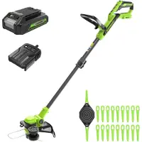 Greenworks Tagliabordi Senza Filo (Couteaux en plastique, Fils coupe-herbe)