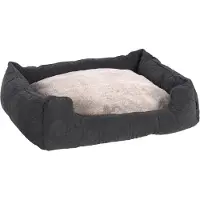 Flamingo Panier pour chien Fahra rectangulaire gris foncé, dimensions : 80 x 67 x 22 cm