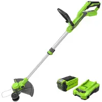 Greenworks Débroussailleuse et coupe-bordures sans fil 40V, avec roues, pour les petites et moyennes surfaces