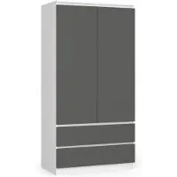 Akord Armoire Blanc/Gris Graphite 90X51X180