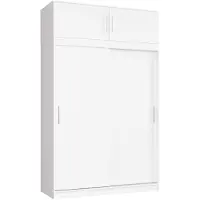 Akord Armoire Coulissante Avec Extension Mono Blanc 150X60X245