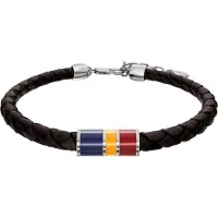 Fossil Bracelet 'Everett' bleu foncé / brun foncé / rouge foncé / argent