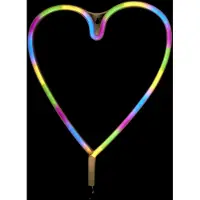 Home Deco Factory Lampe - - LED - Effet Néon - Coeur - Multicolore